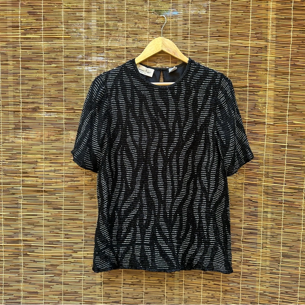Laurence Kazar Beaded Silk Shirt